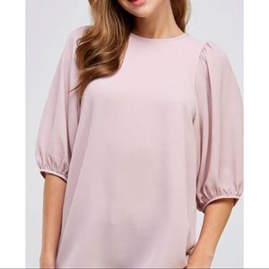 Puff Sleeve Blouse-Pink